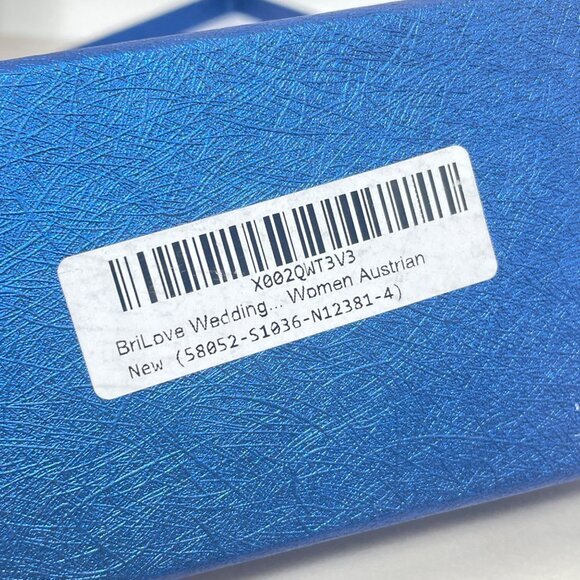 BriLove Wedding Jewelry Set Grey Crystal‎ Teardrop Silver-Tone Earrings Bracelet - Picture 8 of 12